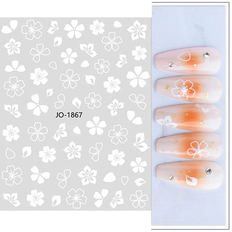 Nail Art Stickers Woman Girl Sexy Sticker Body Press on Nail Slider Black White Decal Decoration Nail Design Accessories Wraps