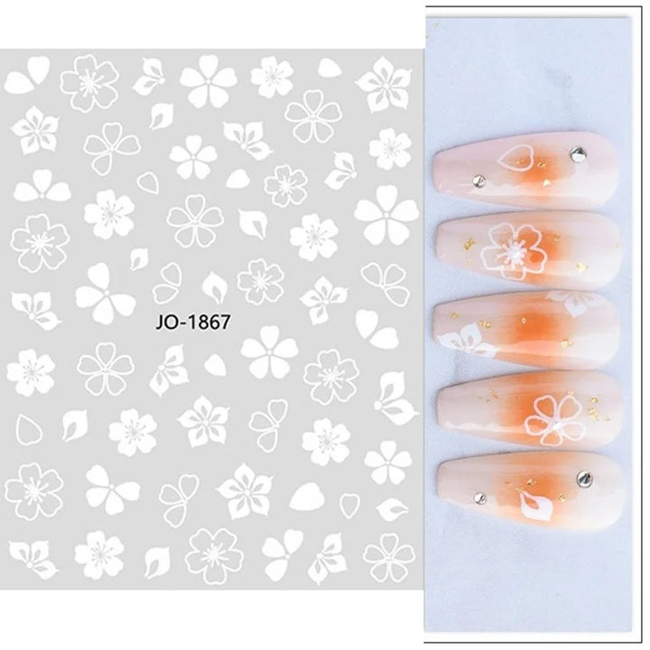 Nail Art Stickers Woman Girl Sexy Sticker Body Press on Nail Slider Black White Decal Decoration Nail Design Accessories Wraps