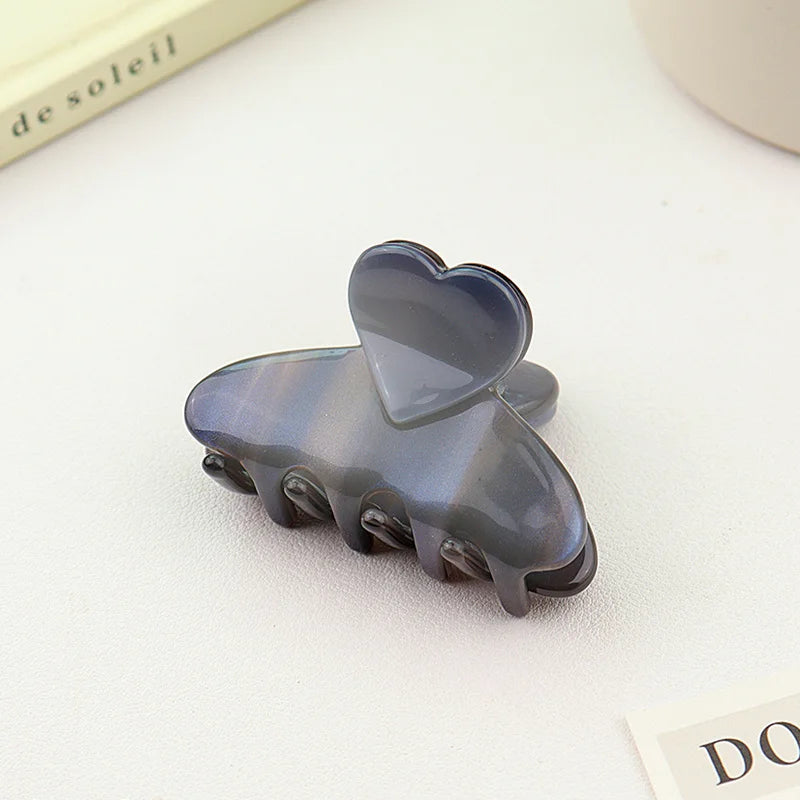 Creative color matching acetate hair clip sweet and cute girl love grab clip back head plate hair shark clip hair accessories