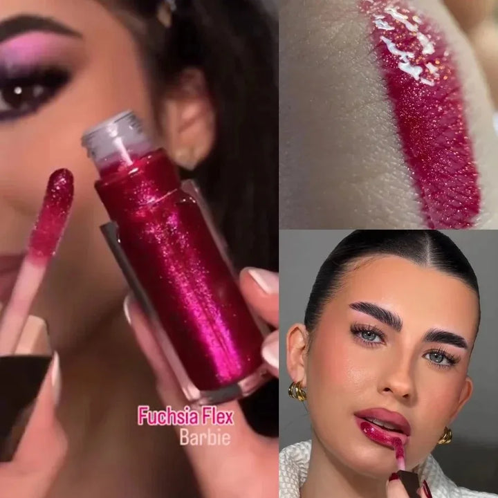 Natural Three-dimensional Contour Modification Matte 3D Bubble Rose Dual Tone High Gloss Flowing Liquid Lip Gloss Moisturizing