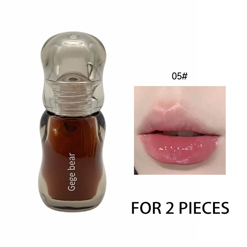 Gege Bear Crystal Gloss Lip Tint — Autumn/Winter Hydrating Formula, Mirror-Gloss Finish, Youthful Plumping Effect