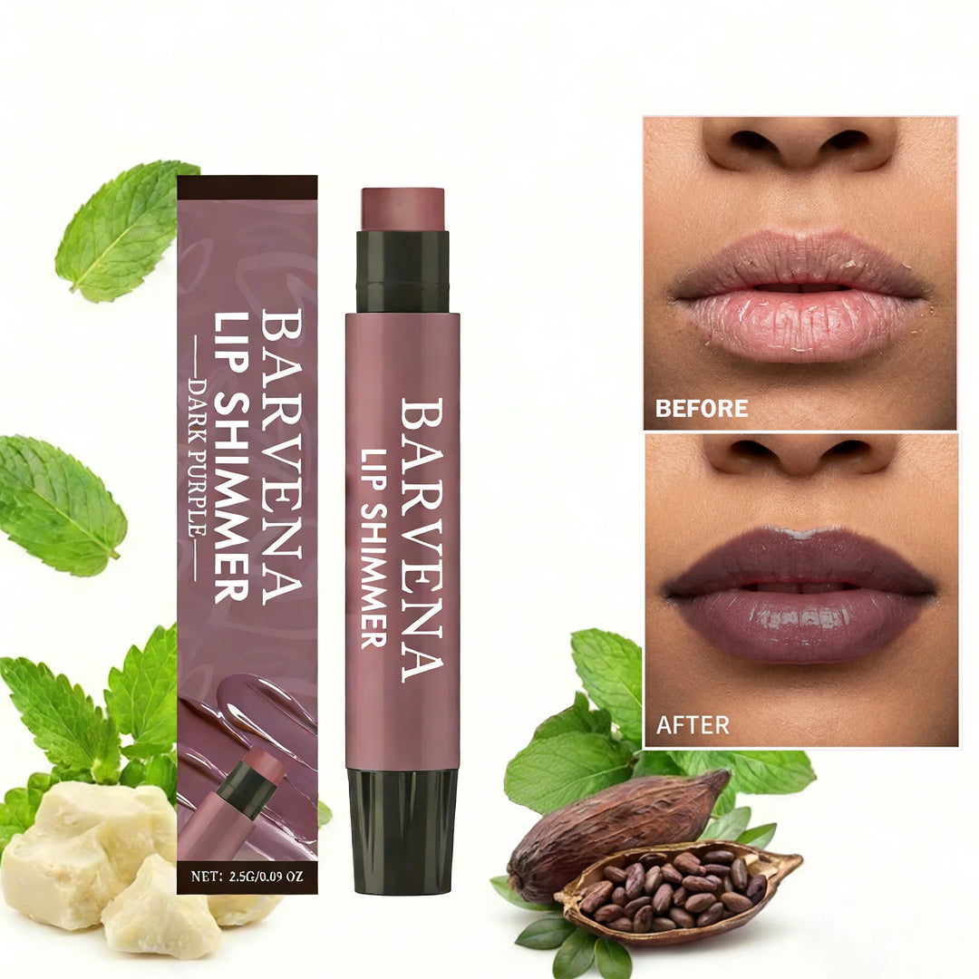Lip Shimmer Dark Purple Tinted Lip Balm Stick Long Lasting Hydration with Natural Glowy Finish Moisturizing & Nourishing Makeup