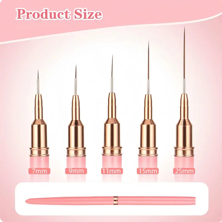 LINMANDA Nail Art Liner Brushes Long Lines Liner Brush UV Gel Polish Painting Nail Design Brush Metal Handle Nail Drawing Pens