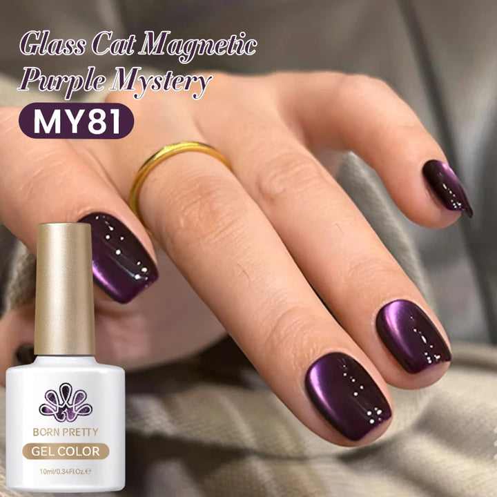 BORN PRETTY Sparkling Glass Bead Cat Magnetic Gel Nail Polish Flash White Spar Red Color Semi Permanent Soak Off UV Gel Varnish