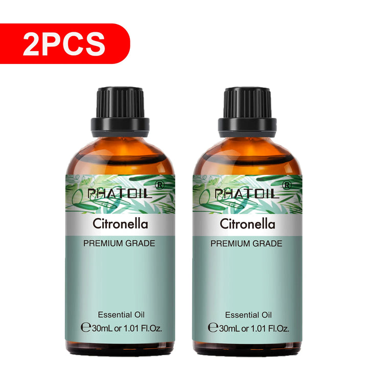 PHATOIL 2PCS Natural Essential Oils Set 30ml Bergamot Lemon Ylang Ylang Lavender Jasmine Vanilla Eucalyptus Aroma Essential Oils