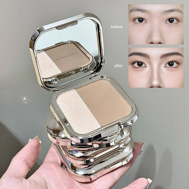 1Pc Shimmer Highlighter Bronzer Palette Matte Face Shading Grooming Powder Makeup Long-Lasting Face Contouring Bronzer Cosmetics
