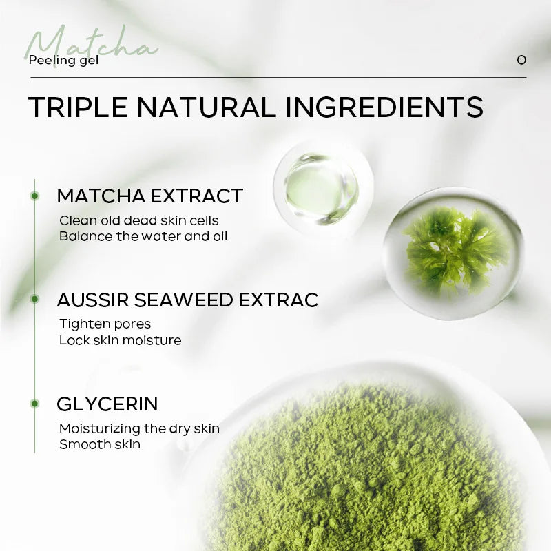 Matcha Peeling Gel Gentle Oil Control Body Face Scrub Cleansing Pores Treatment Acne Remove Blackhead Facial Exfoliation Gel