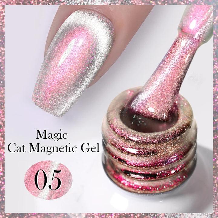 BORN PRETTY Sparkling Glass Bead Cat Magnetic Gel Nail Polish Flash White Spar Red Color Semi Permanent Soak Off UV Gel Varnish