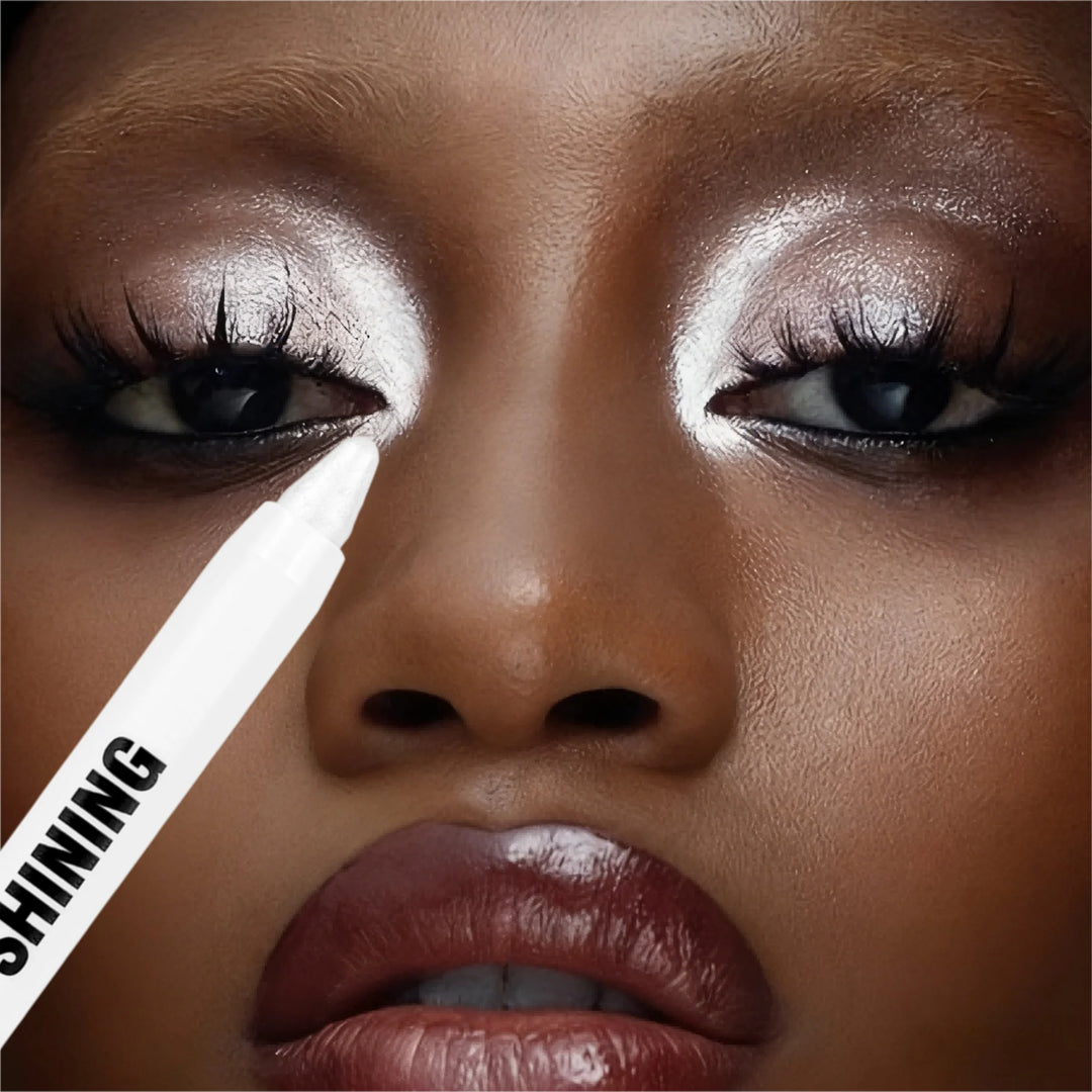 1PC Silvery Eyeshadow, White Eyeshadow, Eye Highlighter, Shimmering, Waterproof and Long-Lasting, Suitable for All Skin Tones