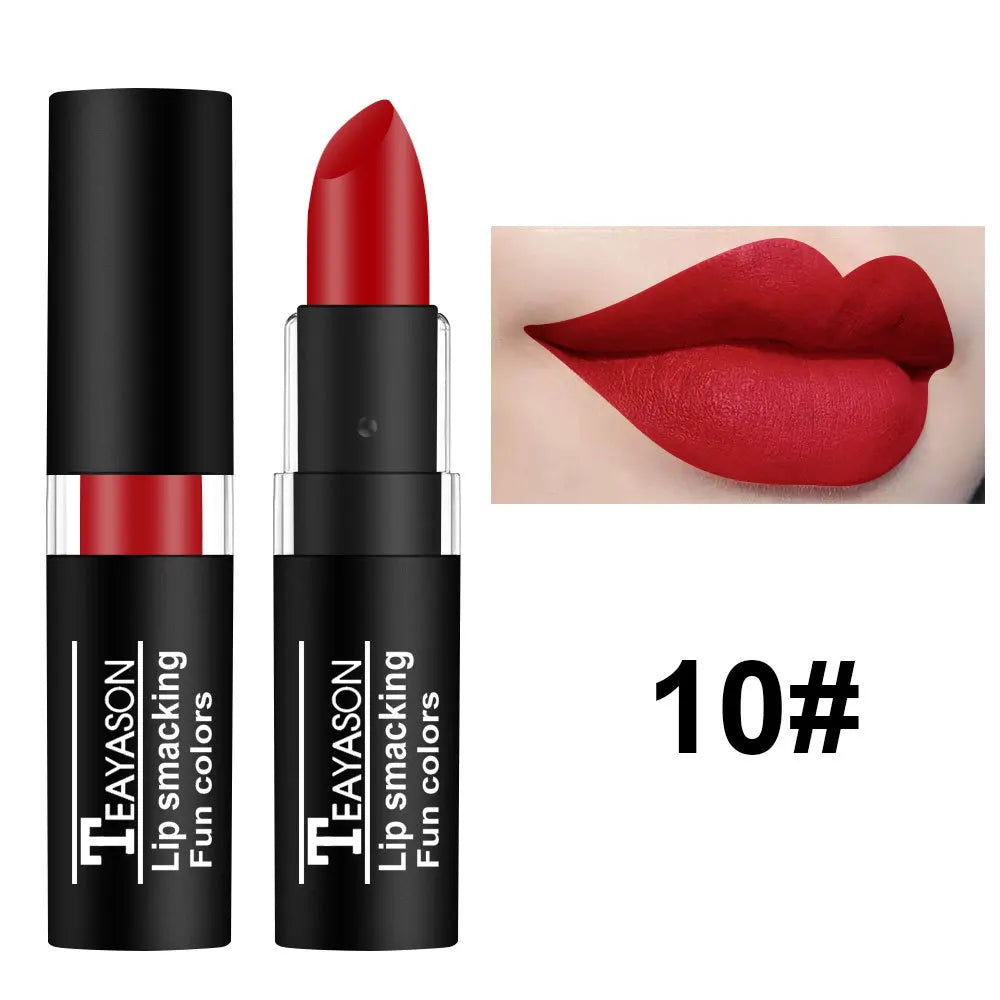 Matte Nude Lipsticks 12 Colors Waterproof Long Lasting Non-stick Cup Lip Glaze Sexy Vampire Red Black Lipstick Pigment Cosmetics