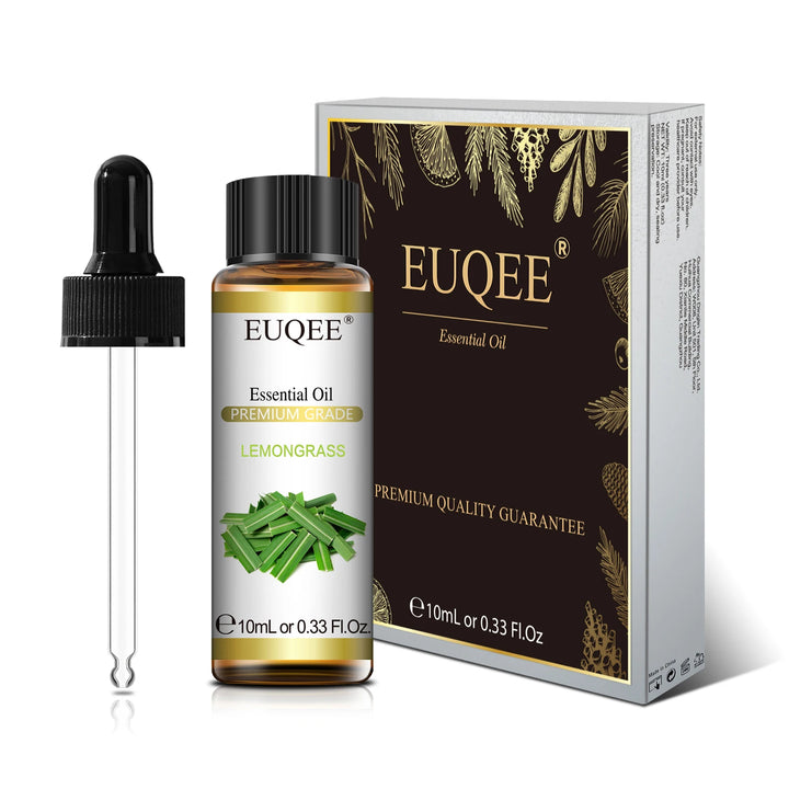 EUQEE 10ML Natural Essential Oils Eucalyptus Spearmint Vanilla Lavender Lemon Oregano Oil For Humidifier DIY Soap,Candle Making