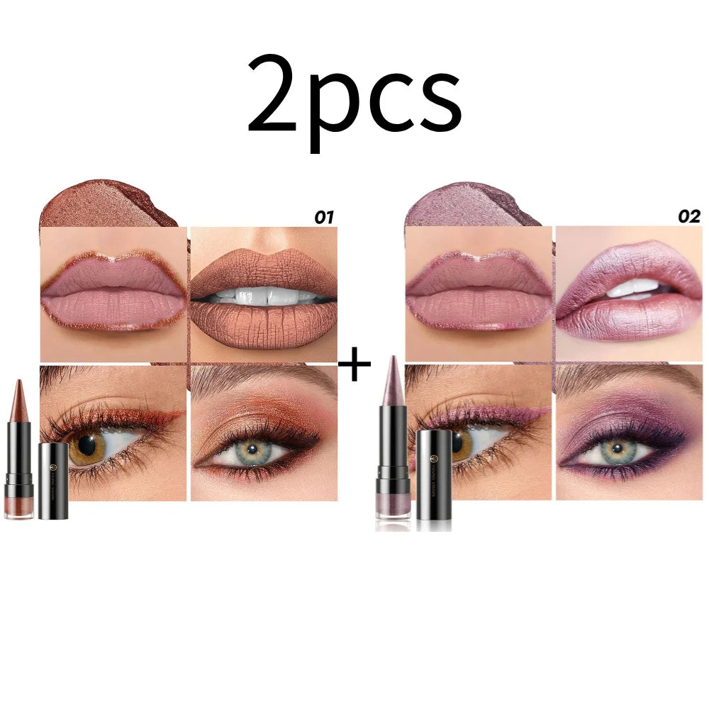 YOUNG VISION 6 Color Matte Pearl Shimmer Dual-Effect Lipstick Waterproof, Non-Transfer Lipstick Cosmetics