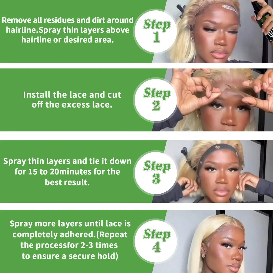 Lace Melting Spray And Holding Spray, Wig Melting Spray Strong Natural Forming Hold with Fast Drying/No Residue