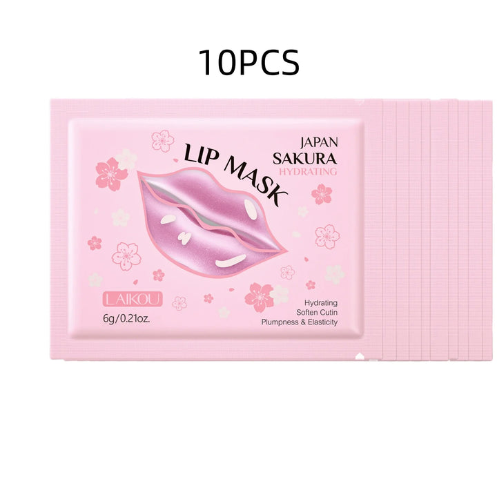 Japan Sakura Collagen Lip Mask Moisturizing Firming Deeply Nourish Relieve Dry Lips Moisturizer Lip Patches Gel Pads Skin Care