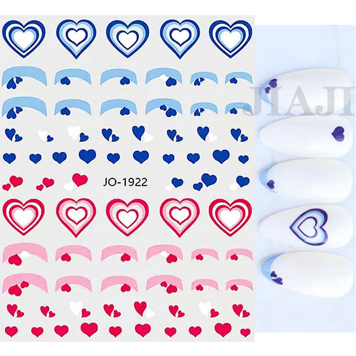 Nail Art Stickers Water Decals Eyes Stripe Nail Art Decorations for Manicure Accessories Press on Nails Foil Stickers and Decals