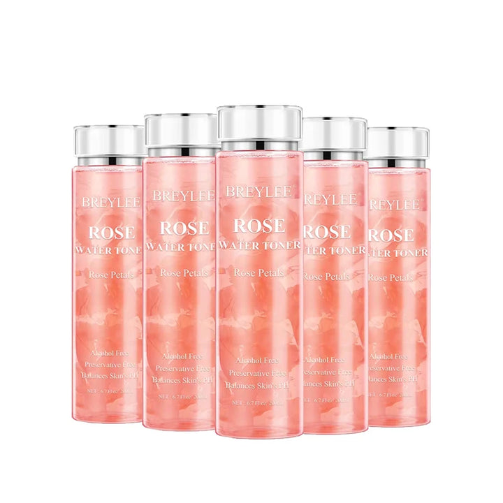 BREYLEE  Rose Water Toner Face Toner Essence Repair Smooth Watery Skin 200ML X 5PCS