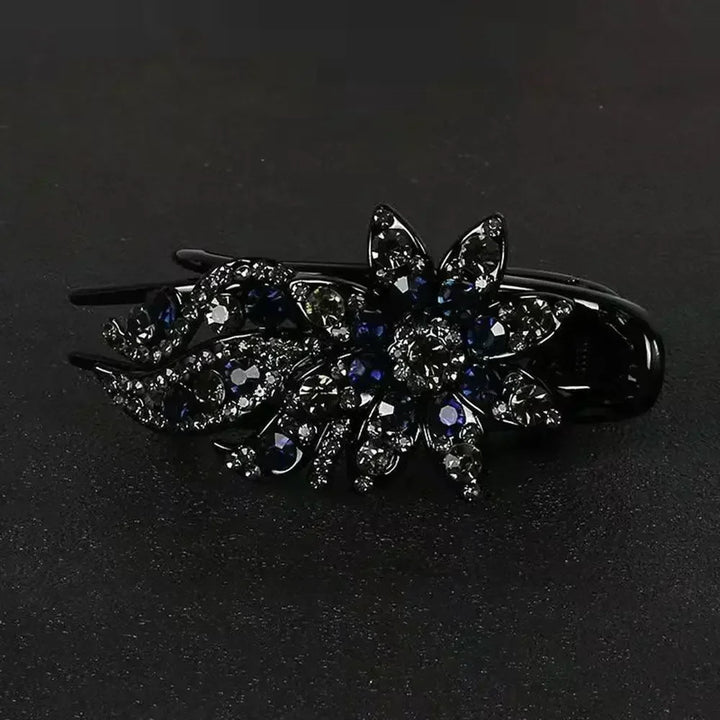 Shiny Rhinestone Hairpin Flower Leaf Duckbill Hair Claws Retro Hair Clips Accessories For Women Shinning Ponytail Headwear
