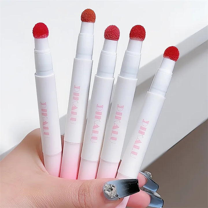 Matte Lip Mud Air Cushion Lips Cream Brick Red Lip Glaze Powder  Lipstick Pen Non-Stick Cup Female Lip Tint Korean Makeup