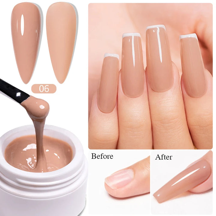 15ml Extension Gel Nail Polish Hard Jelly Build Nail Gum Clear Nude Natural Color French Soak Off UV Construction Gel