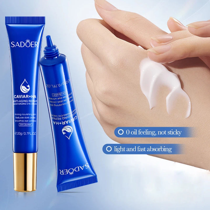 1/2/3pcs SADOER Caviar Hyaluronic Acid Eye Cream Anti Dark Circles Removal Eyes Bags anti-aging Moisturizing Eyes Skin Care
