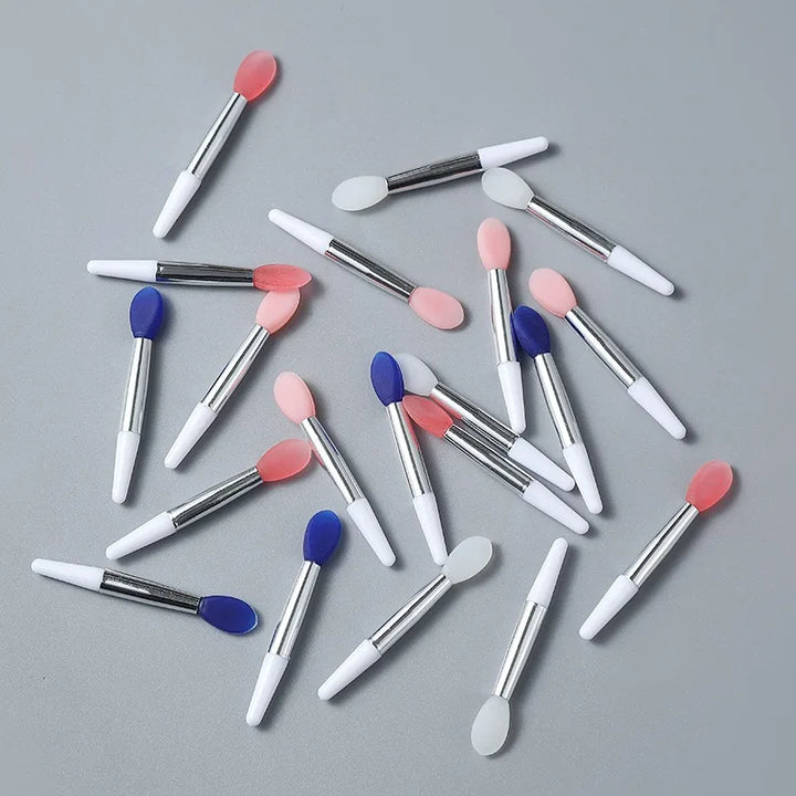 10pcs silicone lip brush mini lip mask brush portable lipstick makeup brush transparent applicator eye black stick makeup tool
