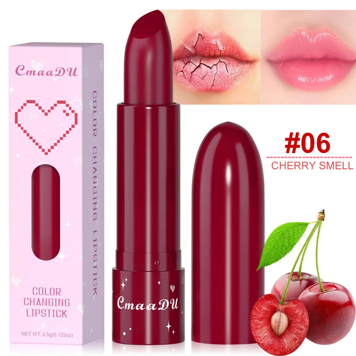 CmaaDu 6 Color Shine Changing Lipstick Waterproof Tinted Lip Balm Fruit Infused Nourishing Glow For Moisturizing Lip Care