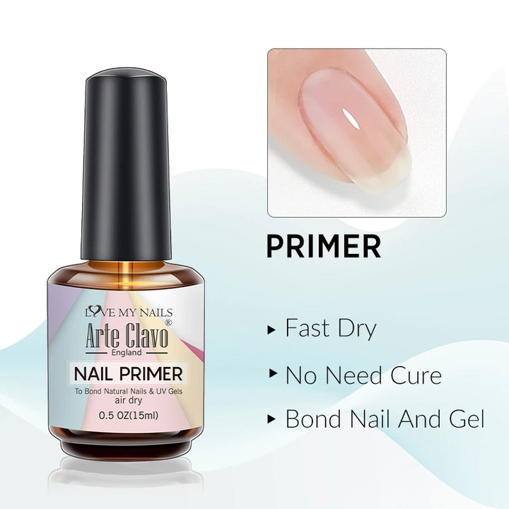 Arte Clavo 15ml Nail Primer Fast Air Dry Base Cleaning Agents UV Gel Polish Dehydrate Primer Base Coat Balance Fluid Acid Free
