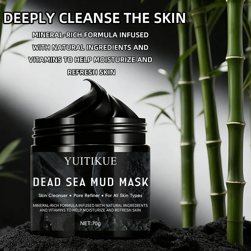 YUITIKUE Bamboo Charcoal Mask 70g - 5-in-1 Blackhead Remover, Deep Cleansing, Pore Minimizing, Oil Control & Skin Purifying