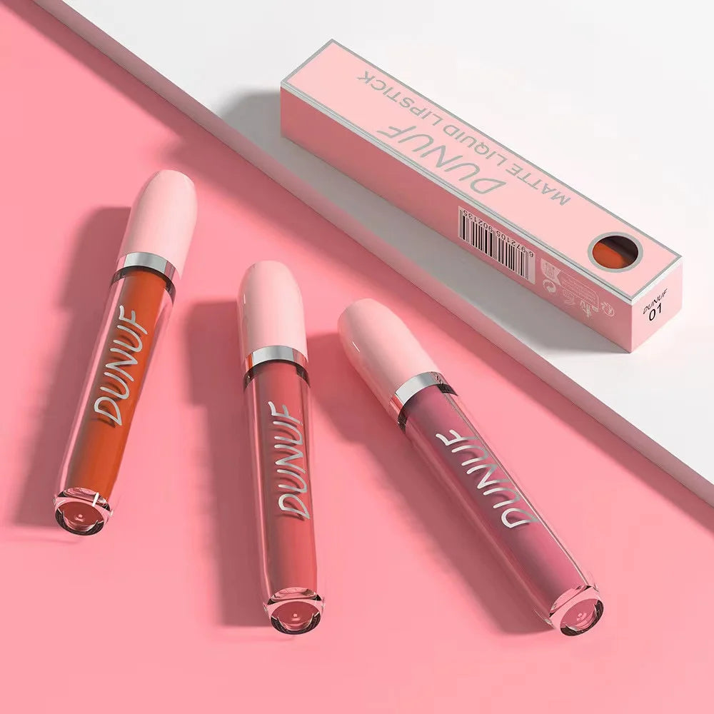 Matte Lip Gloss Lipstick 5pc/set, Waterproof Velvet Long Lasting Non-transfer Highly Pigmented Purple Red Daily&Party Makeup Y2K