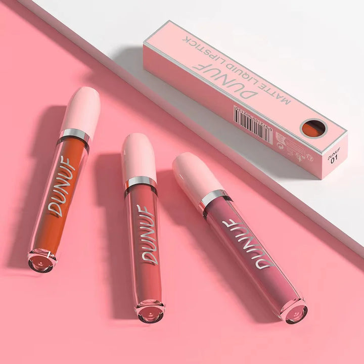 Matte Lip Gloss Lipstick 5pc/set, Waterproof Velvet Long Lasting Non-transfer Highly Pigmented Purple Red Daily&Party Makeup Y2K