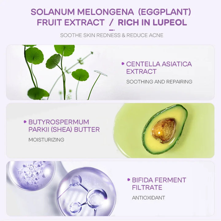 5pcs LAIKOU Eggplant Mud Mask Oil Control Moisturizing Anti-Acne  Anti Wrinkle Whitening Cleansing Clay Mask Skin Care Face Mask