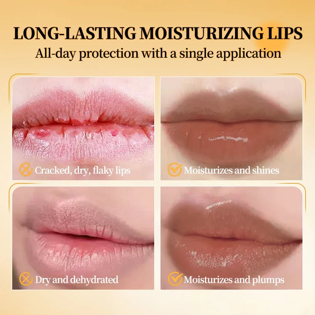 QIBEST Natural Sheer Lip Balm Moisturizing Honey Lipstick Tinted Lip Plumping Balm Smooth Enhancing Natural Color Lip Care