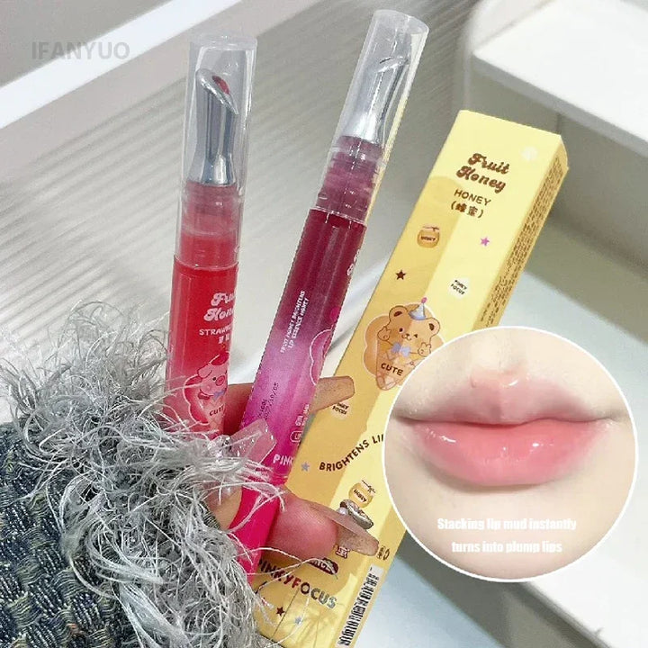 Berry Red Lip Oil Hydrating Mirror Lip Gloss Tinted Plumper Moisturizing Lip Care Treatment Makeup Clear Colored Lipstick Balm