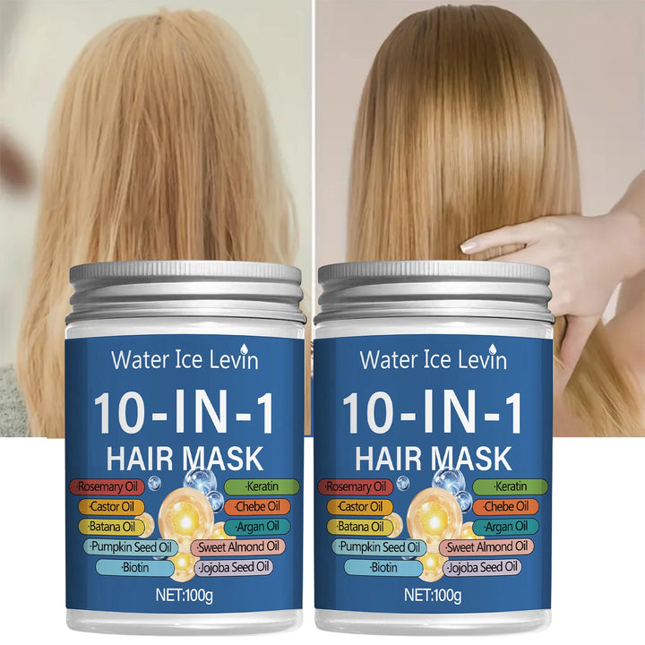 10-in-1 Hair Mask: Rosemary, Batana, Chebe, Argan, Pumpkin, Almond, Jojoba Oils For All Hair Types. Keratin Enriched.