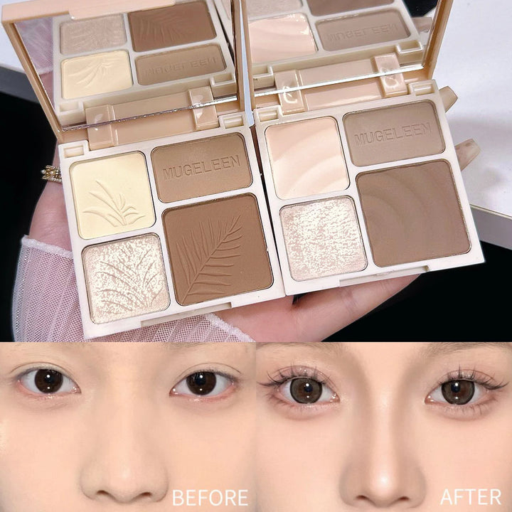4 Colors Highlighter Contour 3D Facial Bronzer Cosmetic Brightening Beige Matte Highlights Palette Nose Shadow Powder Makeup