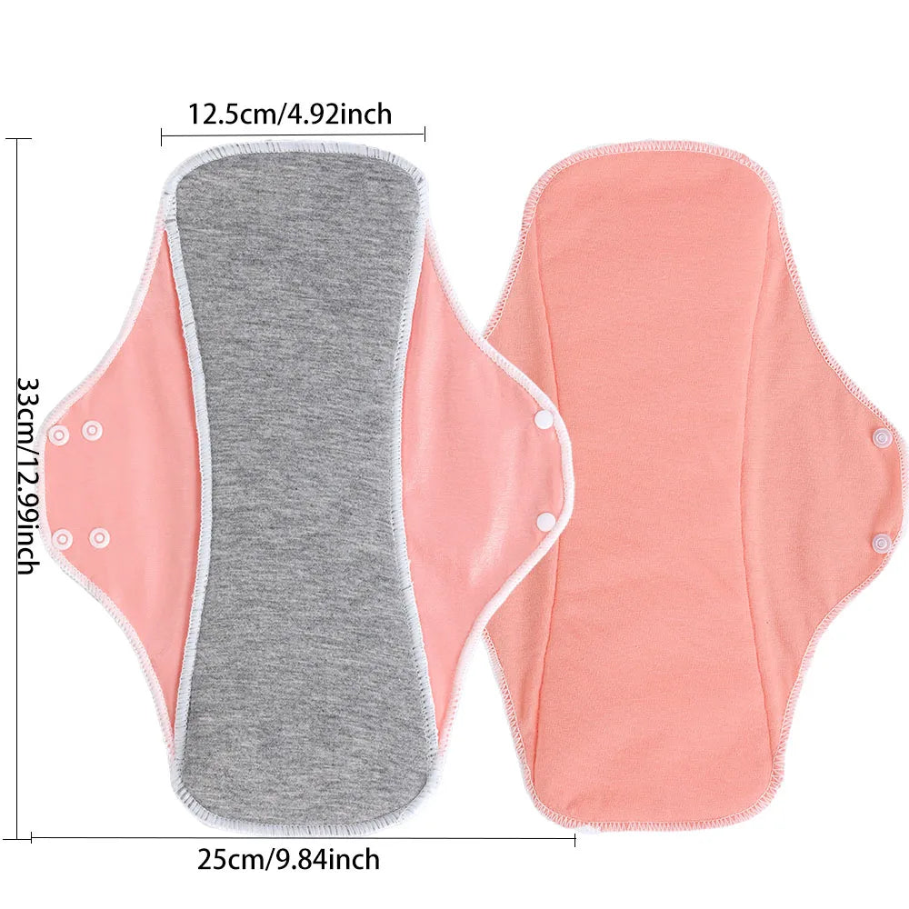 BIAI Large Graphe Sanitary Pads Reusable Menstrual Pads Washable Nursing Pad with Button Waterprooof Sanitary Napkin for Lady