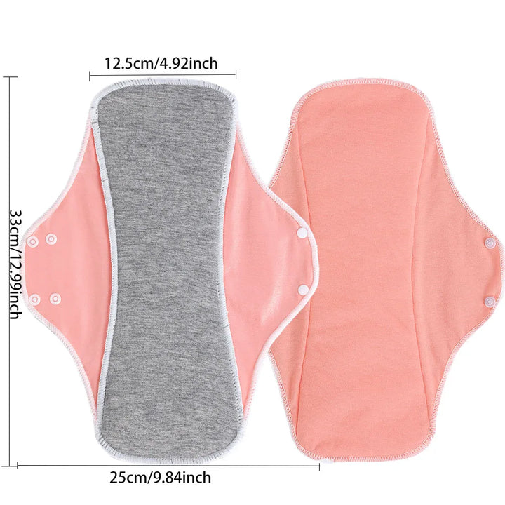 BIAI Large Graphe Sanitary Pads Reusable Menstrual Pads Washable Nursing Pad with Button Waterprooof Sanitary Napkin for Lady