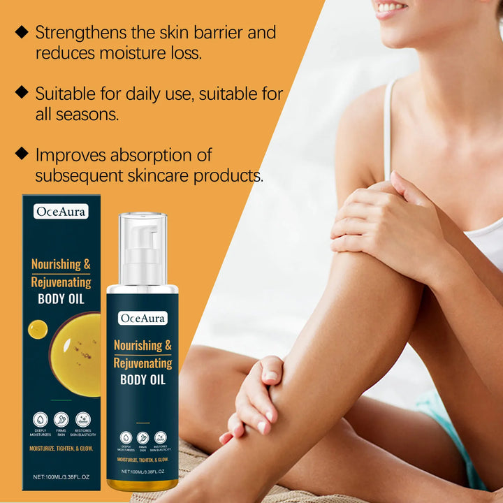 Moisturizing Body Oil with Vitamin E Camellia Oil Deep Hydration for Dry Skin Winter Skincare Anti Dryness Holiday Gift 100ml
