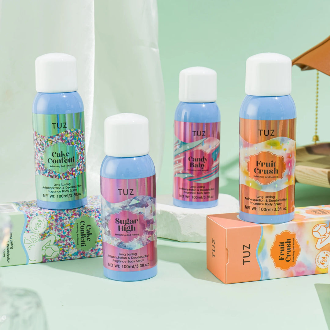 Long Lasting Antiperspiration & Deodorization Fragrance Body Spray Refresh Sweet Natural Floral Fruitly Fragrance 24 Hours 100ml