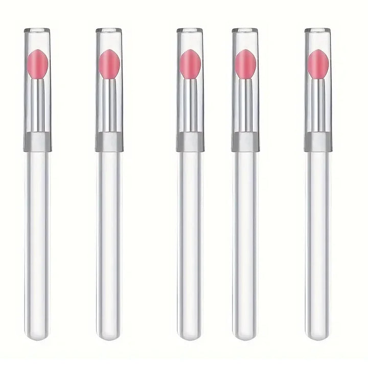 1/3/5PCS Portable Silicone Lip Brush With Cover Soft Multifunctional Lip Balm Applicator Lipstick Lipgloss Makeup Brushes