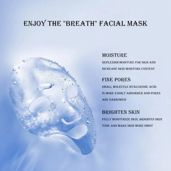 IMAGES 10pcs Hyaluronic Acid Niacinamide Facial Mask Moisturizing Shrinking Pores Face Sheet Mask Anti Wrinkle Beauty Skin Care