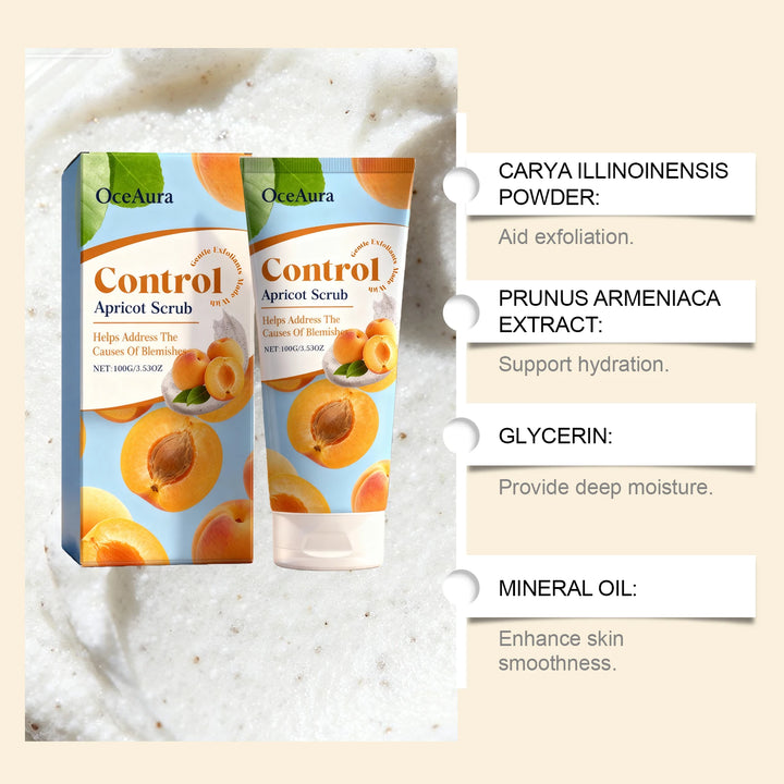 100g Exfoliating Apricot Facial Scrub Gentle Exfoliating Remove Dead Skin Pore Cleansing Hydrating Natural White Skin Smoothing
