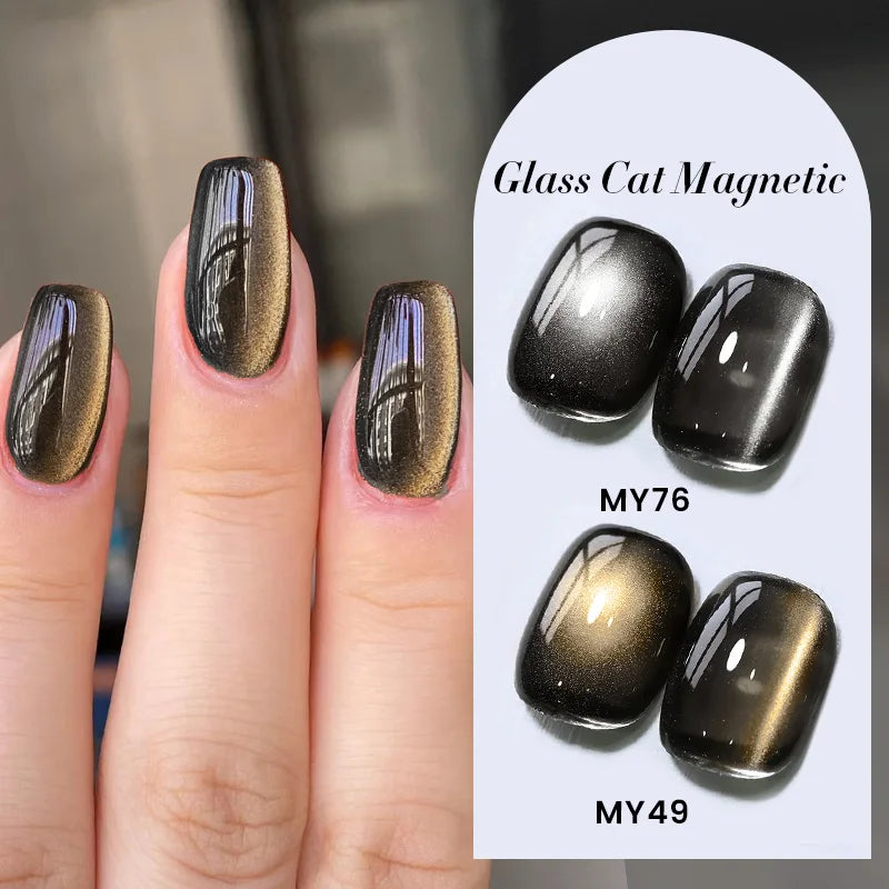 BORN PRETTY 10ml Black Glass Cat Magnetic Gel Nail Polish Punk Style Nail Art Manicure Varnis Semi Permanent Gel for Winter Nail