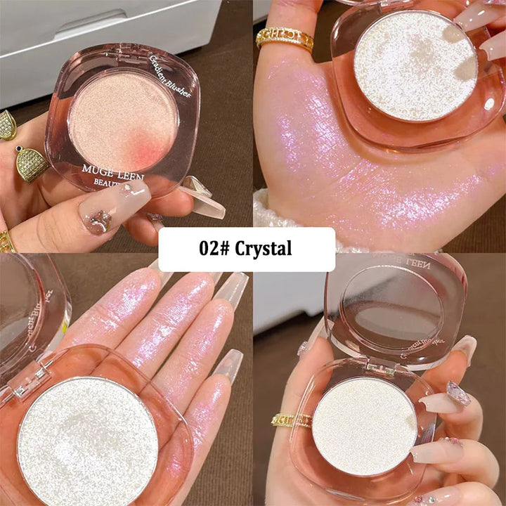 Vientiane Highlighter Powder Palette, with Fine Shimmer and Diamond-like Highlights and Contour Powder,Creamy Mousse Texture