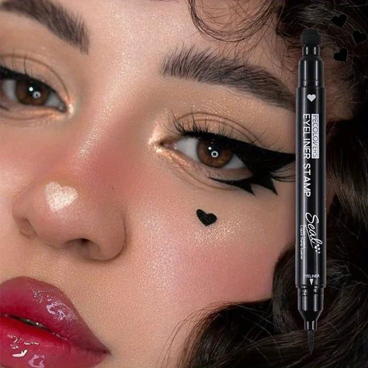 Star Liquid Eyeliner Black Moon Stamp Eye Liner Pencil 2 in 1 Waterproof Long-lasting Easy Applying Eye Eyeliner Pen Makeup