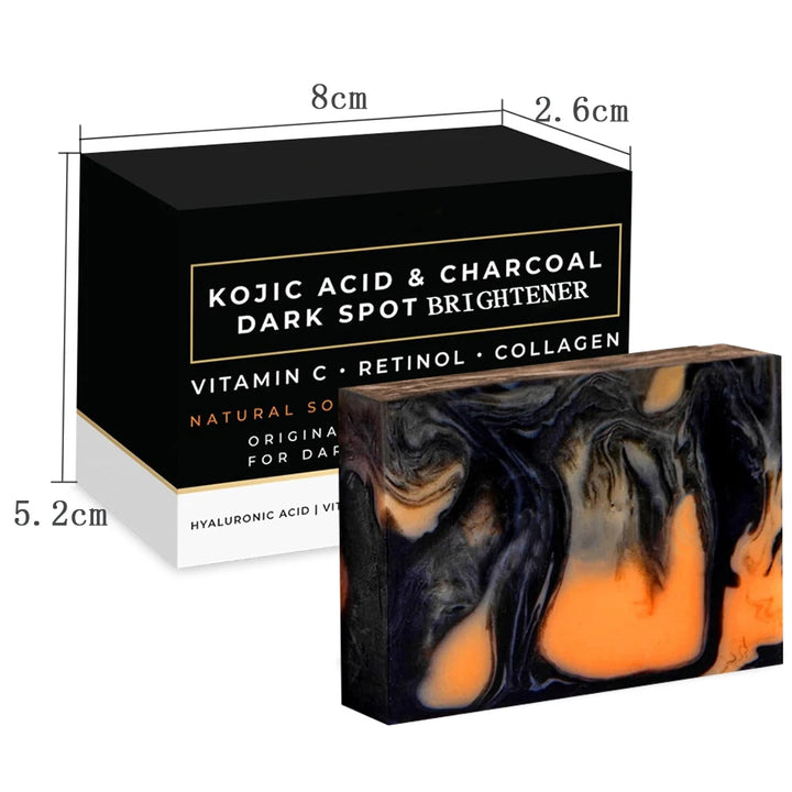 1/2/4/6Pcs Bamboo Charcoal Soap Natural Organic Activated Carbon Kojic Acid Handmade Soap for Blackhead Removal and Moisturizing