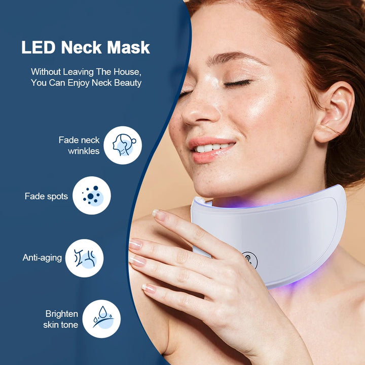 Neck LED Lift Mask Photon Neck Beauty Mask Skin Tightening Anti-Wrinkle Skin Tightening Neck Beauty Device Neck Wrinkle Remover