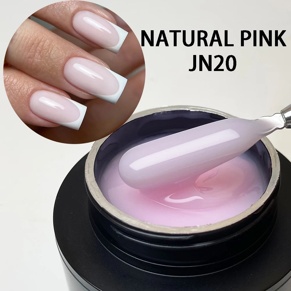 Jillnails 50g Self Leveling Medium Gel 50ml Milky Pink  White Gel Builder for Nails Extension Nail Building