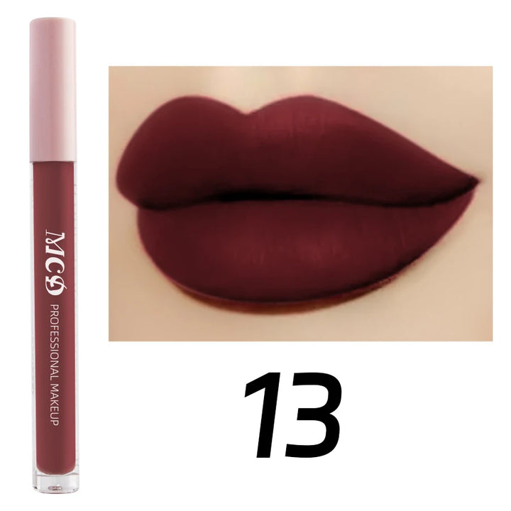 1PC Dark Brown Matte Velvet Lip Gloss Waterproof Liquid Lipstick Nude Brown Lips Korean Makeup for Lip Tint Lip Glaze Cosmetics