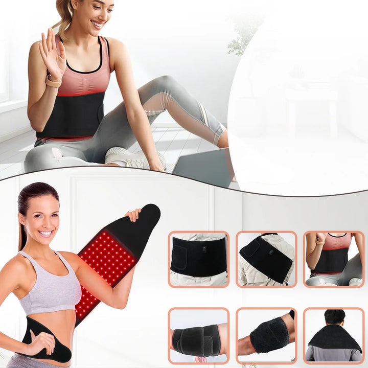 660nm 850nm LED Red Infrared Light Therapy Belt for Face and Body Back Knee Hands Feet Relief Portable Light Therapy Belt Pad